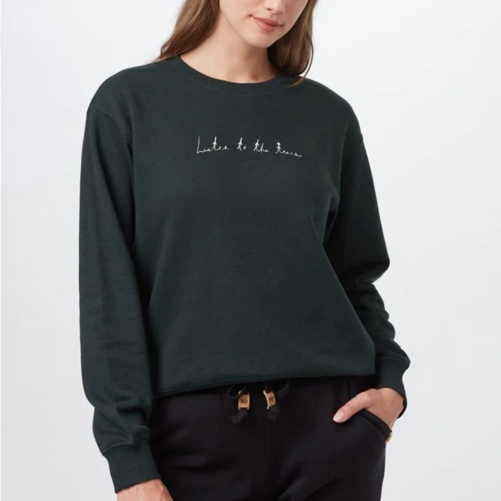 Listen to the Trees Graphic Tentree Forest Green Sweatshirt
